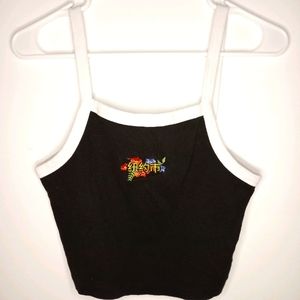 Oriental Black and White Crop Top